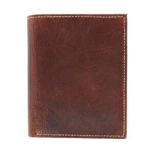 CTM Men's Oil Pull Up Leather Euro Bifold Wallet
